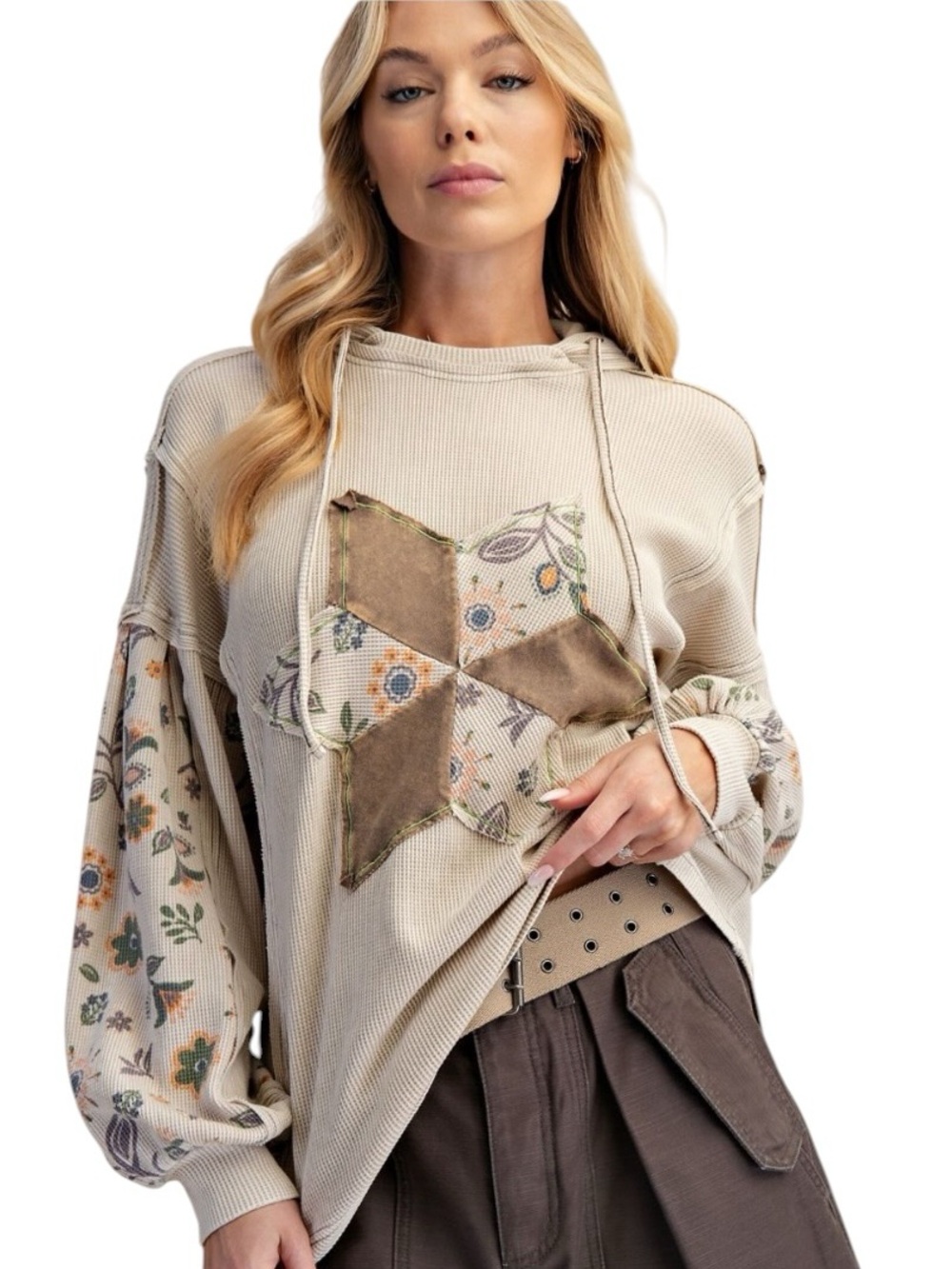 788:  EASEL NWT HOODIE LT KHAKI (H22)